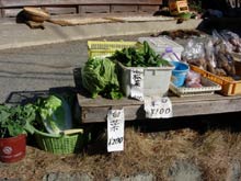 農家の無人の野菜販売